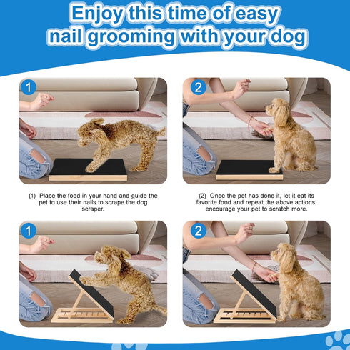 FurFlasher Trimming Dog Nail Scratch Pad with Sandpaper Filing Replacement Sandpapers Included and Non-Slip Pad