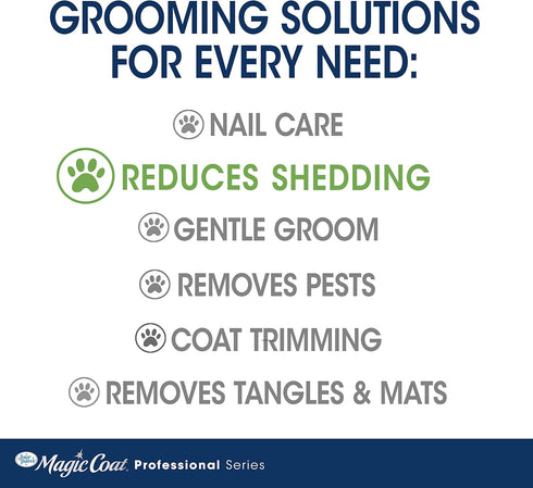 Four Paws Magic Coat Professional Series Grooming Brush, Dual-Sided Silicone Deshedding for Dogs, 1 Count, Wet/Dry