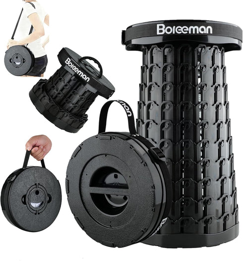 Boreeman 2026 Upgraded Collapsible Stool Lightweight Yet Sturdy with Load Capacity 800lbs Portable