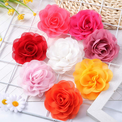 WILLBOND 8 Pieces Dog Flowers Collar Pet Charms - 8 cm Cat Pet Bow Tie for Puppy Dog Grooming Accessories