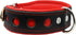 Dogs My Love Real Leather Soft Padded Dog Collar Reflective (13.75"-16.25" Neck; 1.75" Wide, Black/Red)
