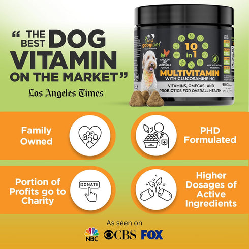Googipet Premium Dog Multivitamin Chewable, Dog Vitamins and Supplements, Puppy Vitamins & Senior Dogs Probiotics