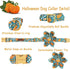 Unique style paws Halloween Dog Collar with Flower Tie - Adjustable Pumpkin Cotton Collar for Small Medium Large Dogs