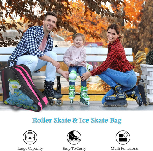 Gooyule Ice Skate Bag, Large Capacity Roller Skate Bag for Quad Skates, Inline Skate and Accessories