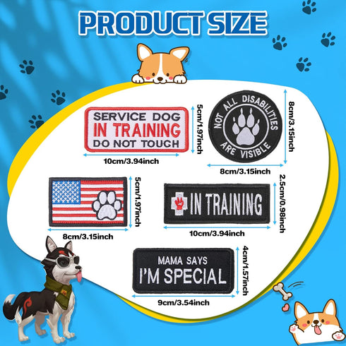 16 Pieces Service Dog Patch Do Not Pet Patch Ask to Pet Patch Removable Embroidery Tactical Patches with Hook and Loop American Flag Patches for Dog Harness Vest Collar by MTLEE