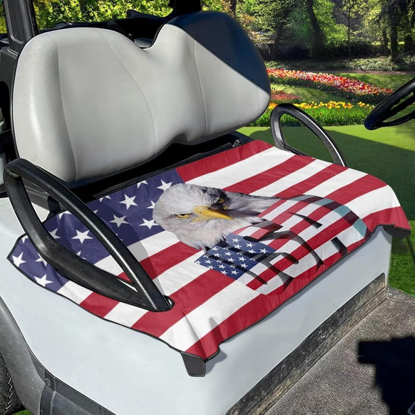 Yewattles Portable Golf Cart Seat Cover, Universal Fit Towel for 2-Seat Club Car