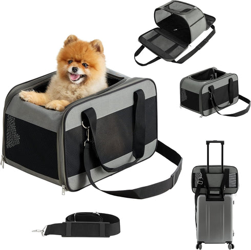 Lesure Cat Dog Carrier Airline Approved - Dog Carrier for Small Dogs