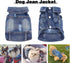 Dog Jean Jacket, Blue Denim Lapel Vest Coat Costume for Small Medium Dogs and Cats (L)