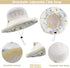 Women's Foldable Fishing Hat, Mesh Sun Hats, Wide Brim Summer Outdoor UV Protection Beach Bucket Cap with Chin Strap