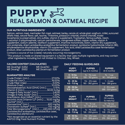 CANIDAE Pure Dry Puppy Food with Wholesome Grains, Real Salmon & Oatmeal, 4 lbs