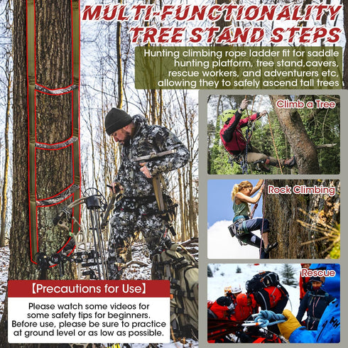 Step Climbing Aider - Climbing Stick Aiders for Hunting Rope Ladders Tree Steps Aider Gear