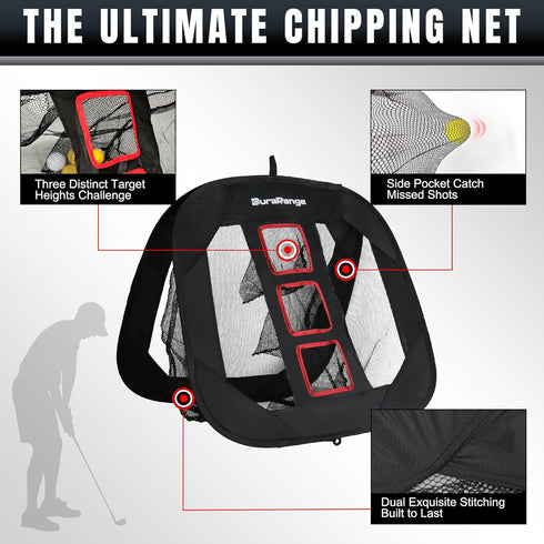 Pop-Up Golf Chipping Net - Ultimate Target Training Aids for Precision & Distance, Indoor | Outdoor Practice, Golfer