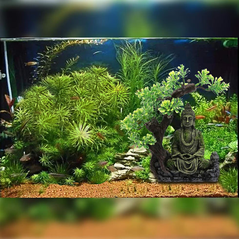Tfwadmx Aquarium Buddha Statue Decoration, Resin Furniture Ornament for Underwater Landscape