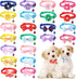 22 Pack Dog Bow Tie Flower Collar, Adjustable Bowtie Dog Collar with Dot Print for Medium Small Dog Cat Puppy (Cute)