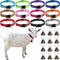 12 Sets Goat Collars with Bells, Adjustable Nylon Dog Bell Collar with Quick Release Buckle for Small Farm Animals,