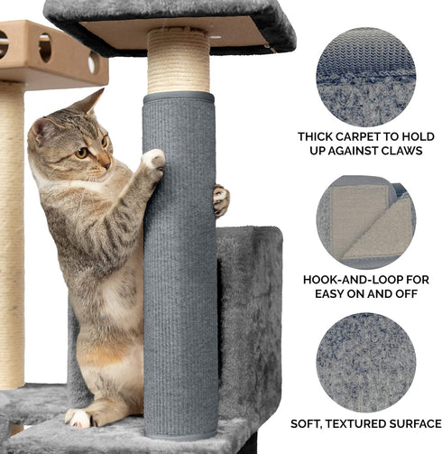 Furhaven Wrap Around Scratching Post Cover, Fits Posts Up to 3.5" Diameter, Gray