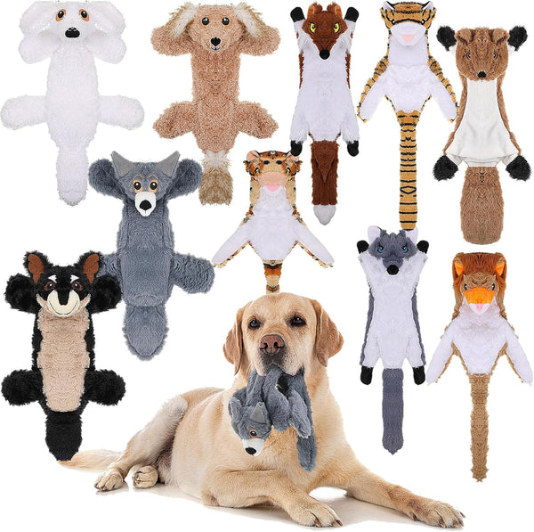 Sratte 10 Pcs Dog Squeaky Toys, Plush Teething Puppy Chew Toys for Small Medium Large Pets, 10 Styles (Delicate Style)