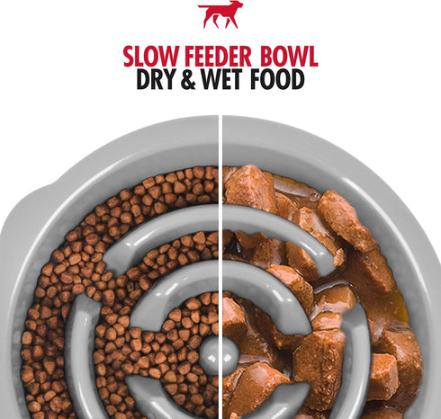 Tuff Pupper Slow Feeder Insert Bowl, Elevated Feeder Tray Bowl for Dogs, Easy Clean Dishwasher Safe (2 Cups)