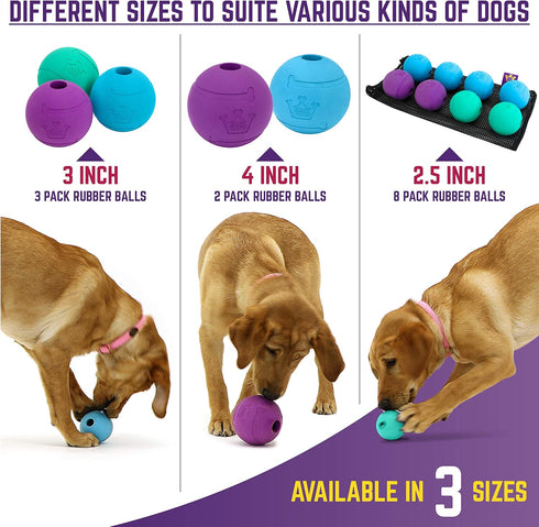 Chew King Fetch Balls Extremely Durable Natural Rubber Toy 3 inch Balls (CM-0263-CS01) , 3 Count ( Pack of 1)