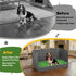 Bhyhok 33.5"23.6"15.9" 4-Inch High Walls Dog Potty Tray with Artificial Grass, Foldable Dog Pee Pad Holder with Baffle