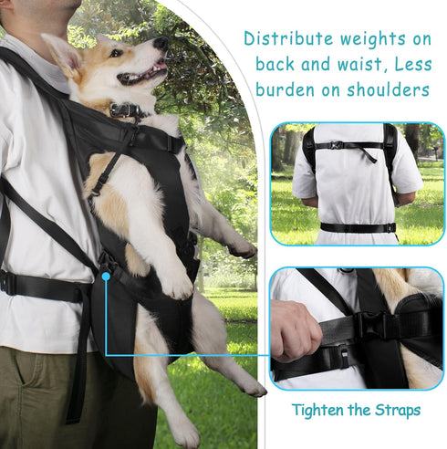 Backpacks, Backpack, PetBonus Pet Front Dog Carrier Adjustable Pet Legs Out Easy-fit Puppy Chest Carrier for Medium