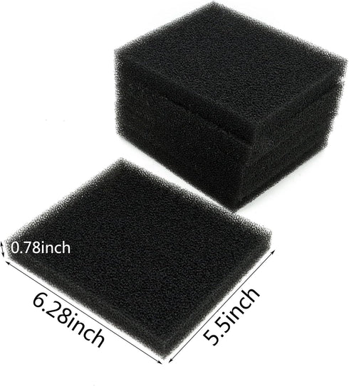 ALEGI Aquarium Bio Sponge Filter Media, 12 Pack, 6.28 x 5.5 x 0.78 Inch Filter Foam Pad