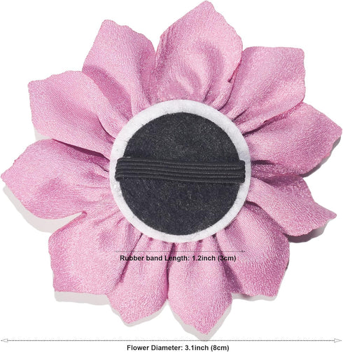 Dog Collar Flowers Attachment Set, Cat Bow Tie Flora Accessories for Grooming (OD 8cm, 4pcs)