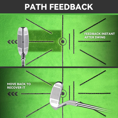 Golf Hitting Mat | Training Mat for Swing Path Feedback, Extra Replaceable Practice Mat 16"x12"