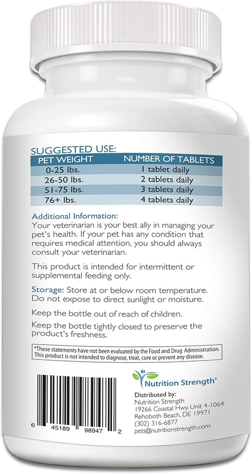Calcium Phosphorus Supplement for Dogs, Promote Healthy Bones and Puppy Growth Rate, 120 Chewable Tablets