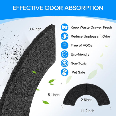 8-PACK Carbon Filters for Litter-Robot 4, Replacement Activated Carbon Filters for Self Cleaning Cat Litter Box