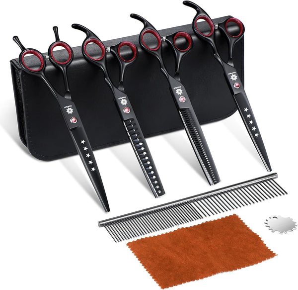 Dream Reach Dog Grooming Scissors - 7" Professional 6 in 1 Sharp