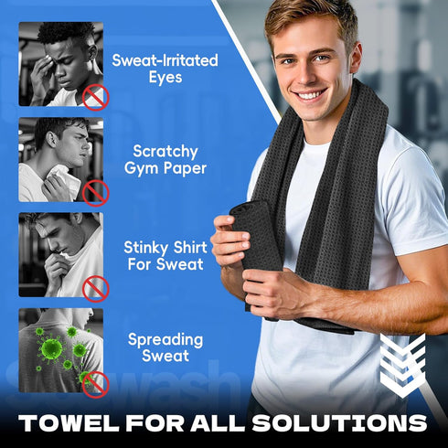 Microfiber Gym Towels for Showering Working Out Quick Dry Negative ions Large Middle Small Sizes Lightweight Gym Towel