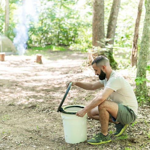 5-Gallon Portable Outdoor Toilet Bucket Seat with Lid - Universal Fit for Most Buckets - Durable and Comfortable