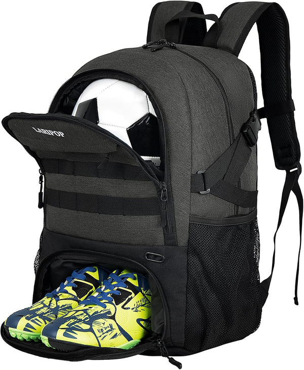 Large Youth Soccer Bag - Backpack & Bags for Basketball, Volleyball with Separate Cleat Shoe and Ball Compartment