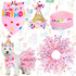Weewooday 4 Pieces Dog Birthday Outfits, Dog Girl Bandana with Hat and Dress Set for Puppy 1st Birthday Party Supplies