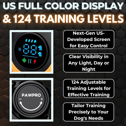 Dog Shock Collar with Remote, 4-Mile Range, 124 Training Levels, Waterproof Rechargeable, Beep Vibration Shock,