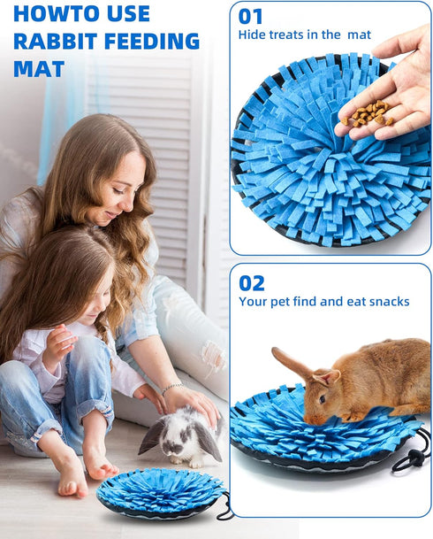 OVMKOV 9.44" 9.44" Chinchillas Rabbit Foraging Mat, Interactive Feed Game for Boredom, Small Pet Puzzle Toy, x Polar