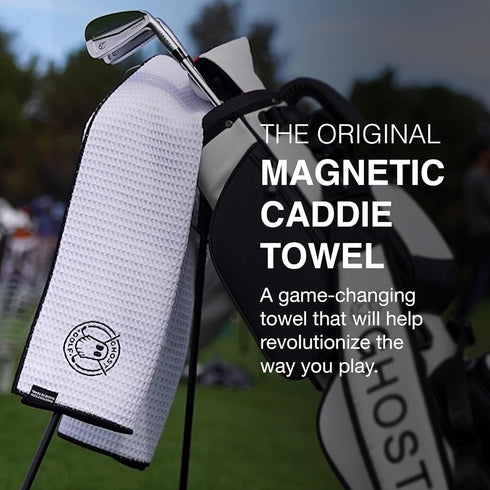 Ghost Golf Magnetic Towel (Caddie) - Ultra-Absorbent Microfiber Golf Towel with Magnet for Carts or Clubs, 18" x 40"