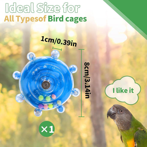 Bird Toys for Parakeets, Interactive Spinner Rattle Budgie Toys, Rotating Wheel Chew Parrot Toys for Medium Birds Small