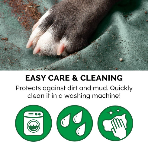 Furhaven Waterproof Throw Blanket for Dogs & Indoor Cats, Washable Two-Tone Luxe Velvet Dog Blanket, Celadon Green,