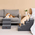 EHEYCIGA 18”H Dog Stairs for Bed, 4-Step Extra Wide Non-Slip Pet Steps for Small Dogs and Cats, Grey