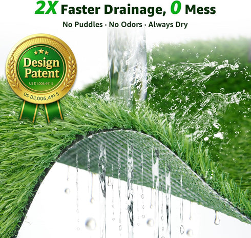 2X Artificial Grass Pad for Dogs Potty: Fake Grass for Dogs Puppy Potty Training to Pee and Poop on Balcony, Backyard