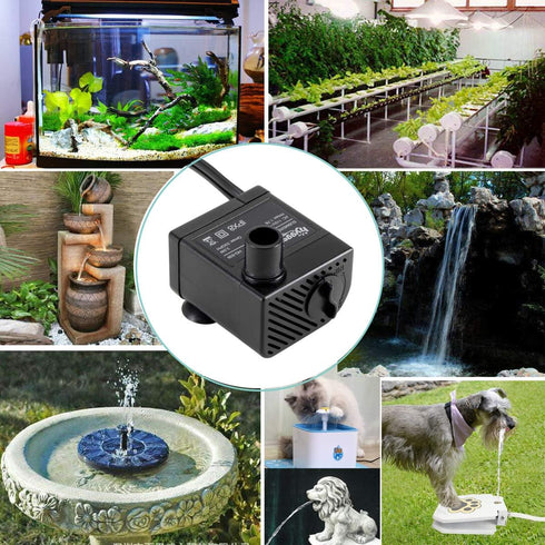 hygger Ultra Quiet 53GPH (200L/H, 3W) Submersible Mini Water Pump Comes with 2 Nozzles, for Aquariums, Fish Tank, Fountain, Hydroponics, Max Lift Height 1.7ft ,120V/60HZ, Power Cord 6ft by hygger