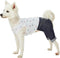Blueberry Pet Summer Vacation Beach Cotton Dog Shirt with Denim Pants, Nautical Striped Jumpsuit for Medium Dogs