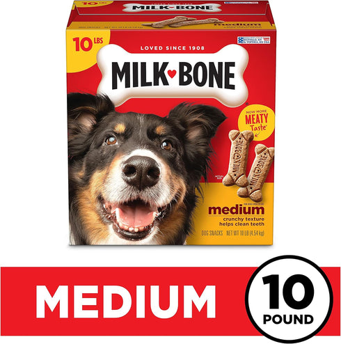 Milk-Bone Original Dog Treats for Medium Dogs, 10 Pound, Crunchy Biscuit Helps Clean Teeth