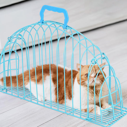 Balacoo Cat Bath Box, Cat Drying Cage for Scratch Resistance, Multipurpose Grooming House Dryer Cage, Blue