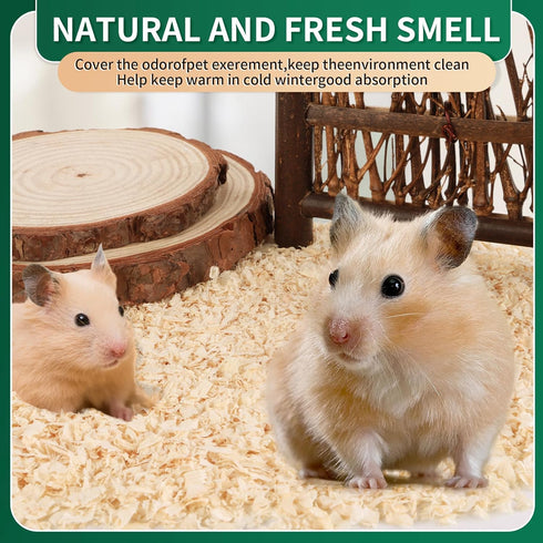 Luoglude 35oz Natural Aspen Wood Pet Bedding Low Dust, Odor Control & Ultra Absorbent Shavings for Hamsters, Parrots