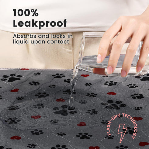 Dogs,4 Pack 24"x24" 100% Washable Pee Pads for Extra Large Super Absorbent Reusable Puppy Pads,Non-Slip Waterproof Dog
