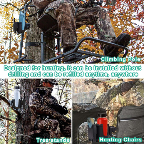 Hunting Accessories, Tree Stand Cup Holder for Deer Duck Turkey Hunting, Gear Gifts for Men, Hunting Platform System Kit