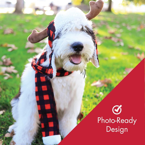 Huxley & Kent Pet Scarf - Buffalo Check (Large) - Festive Holiday Accessory for Dogs/Cats